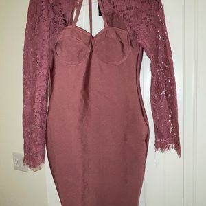 Pink long sleeve dress